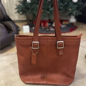 Coach Tan Brown Leather Tote Bag
